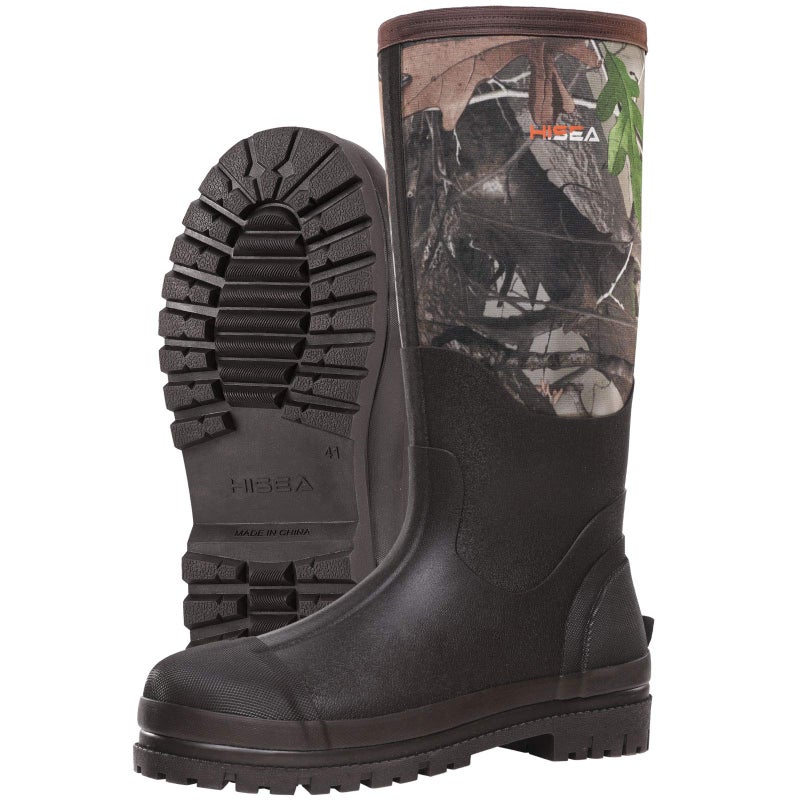 HISEA Men's Rubber Rain Boots Waterproof Neoprene Work Boot for Mud Outdoor - Image 1